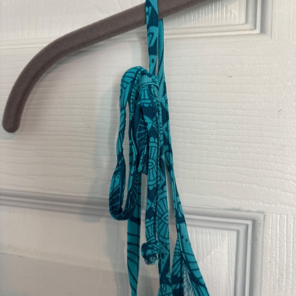 LASCANA Beachy Boho Chic Teal Blue Mandala Print Shoulder Tie Sundress Size 12 - Picture 7 of 12